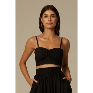 Santicler Daria Cropped Bralette Top in Black 2 M